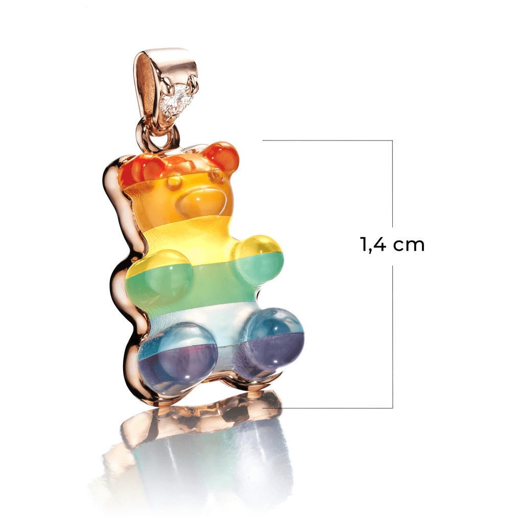 Gemmy Bear Colours hanger roodgoud met diamant - Gb rainbow - #2