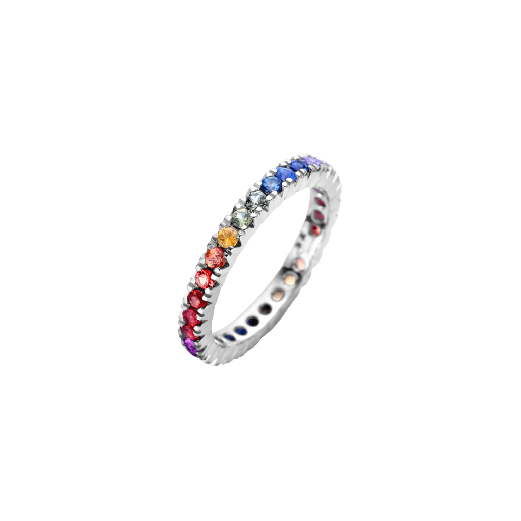 Schaap en Citroen Colours Rainbow ring witgoud met saffier - #1 Schaap en Citroen Colours Rainbow ring witgoud met saffier - #1