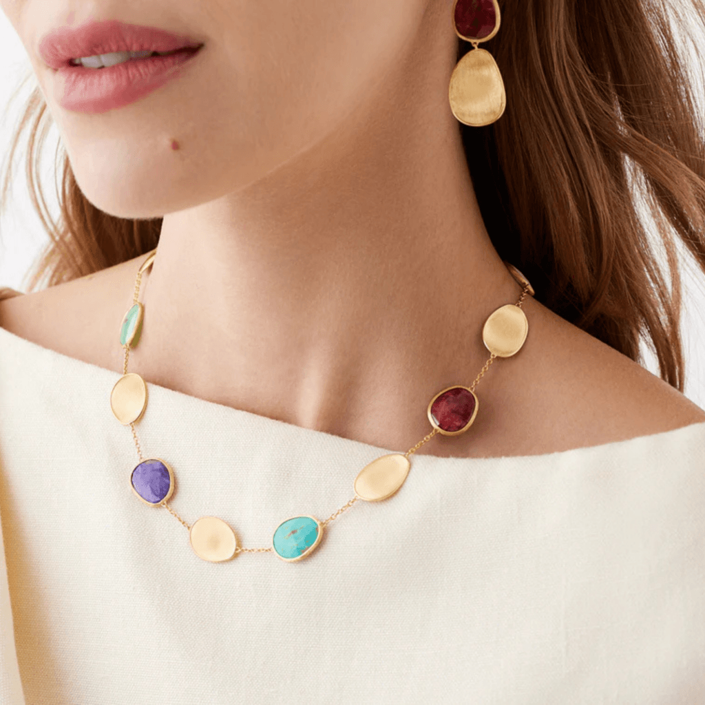 Marco Bicego Lunaria Color collier geelgoud met diversen kleurstenen - CB2099-MIX2 - #2 Marco Bicego Lunaria Color collier geelgoud met diversen kleurstenen - CB2099-MIX2 - #2
