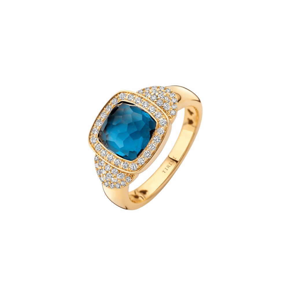 Tirisi Jewelry Milano Tre ring geelgoud met chalcedoon - TR9819LBT - #4 Tirisi Jewelry Milano Tre ring geelgoud met chalcedoon - TR9819LBT - #4
