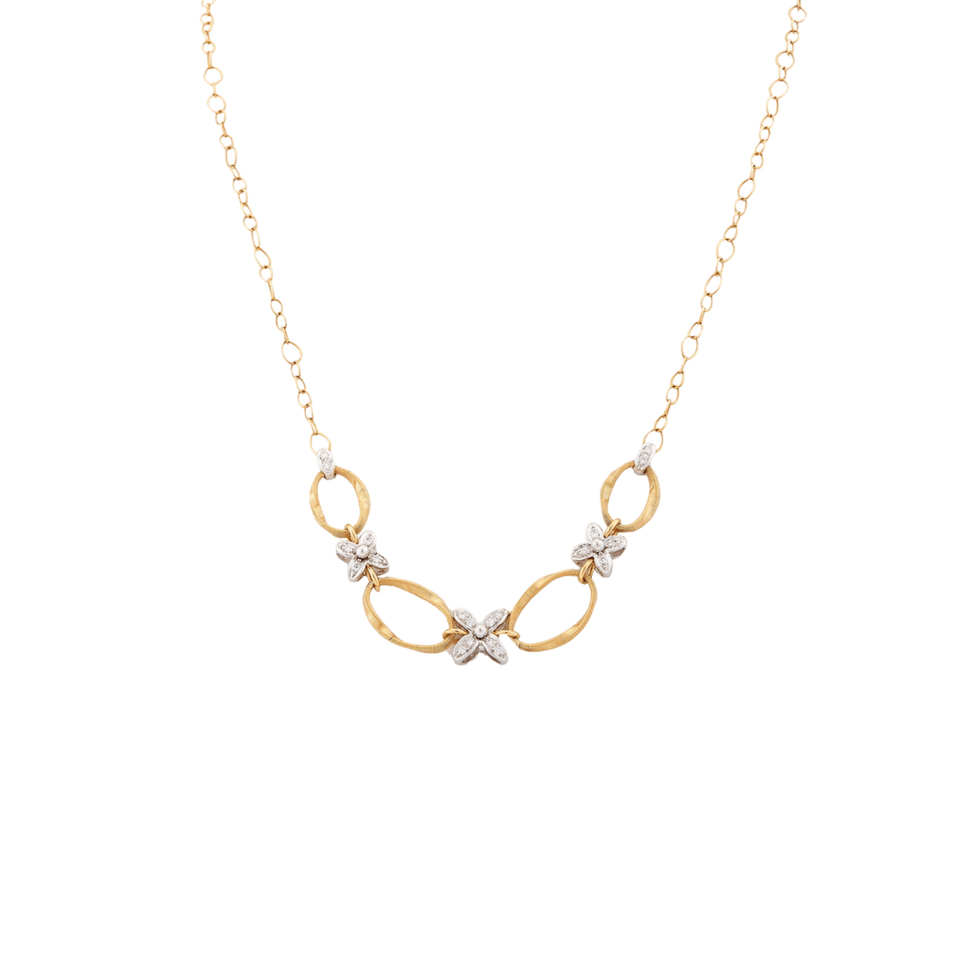 Marco Bicego Marrakech Onde Fiori collier geelgoud met diamant - CG829-B3 - #6