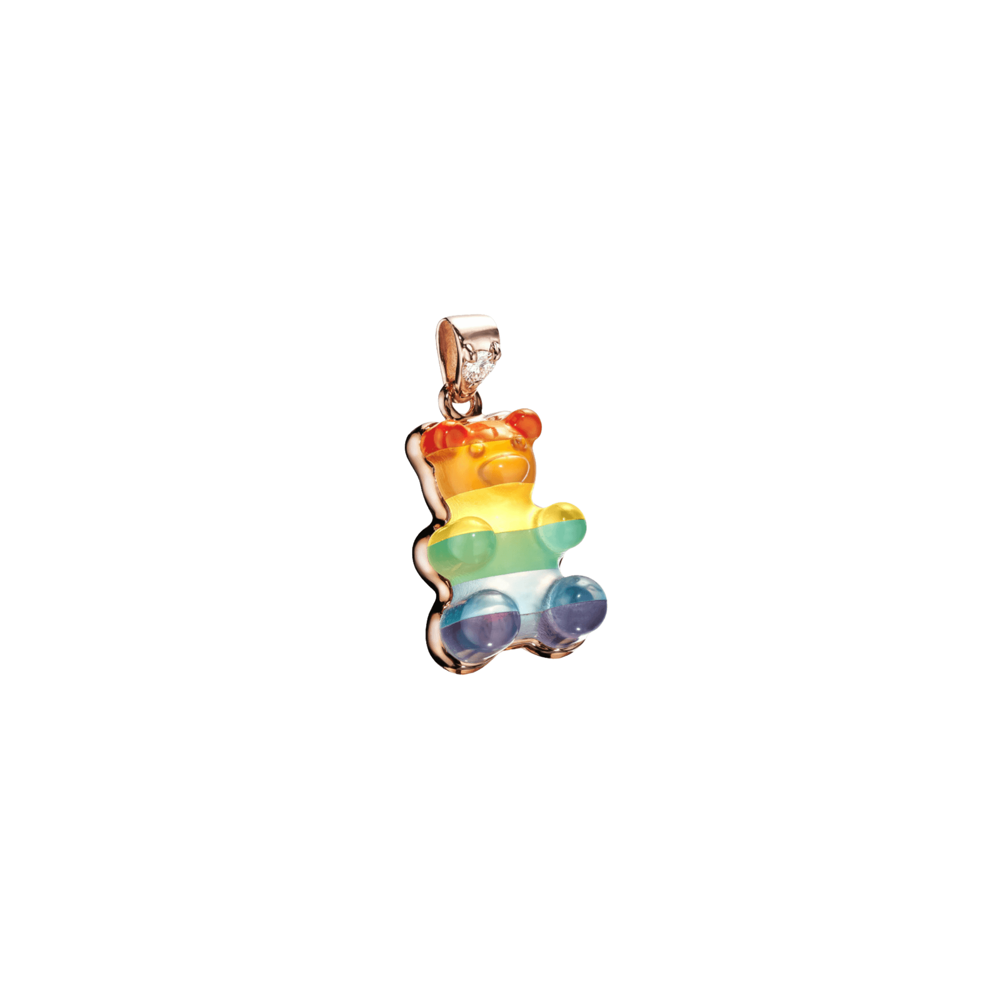 Gemmy Bear Colours hanger roodgoud met diamant - Gb rainbow - #3