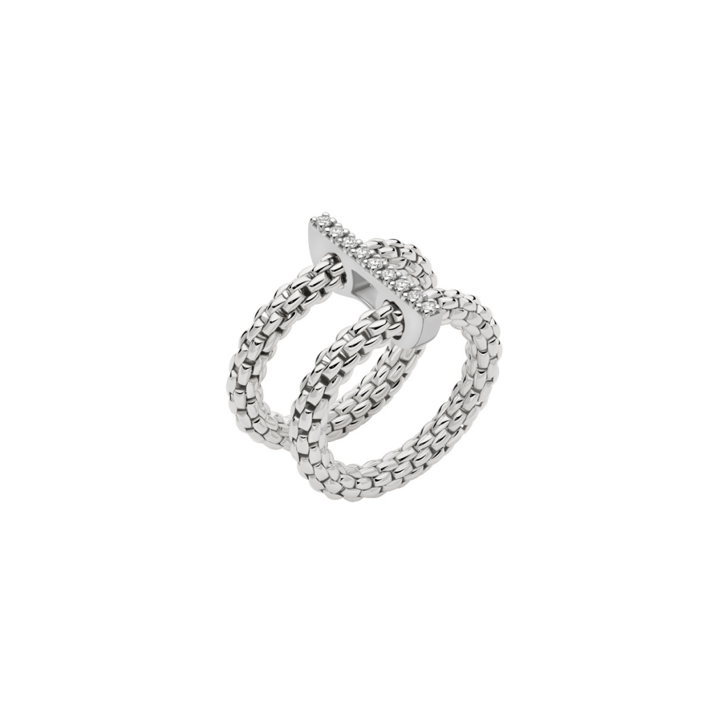 FOPE Prima Twins ring witgoud met diamant - 74008AX_BB_B_XBX_00M - #1 FOPE Prima Twins ring witgoud met diamant - 74008AX_BB_B_XBX_00M - #1