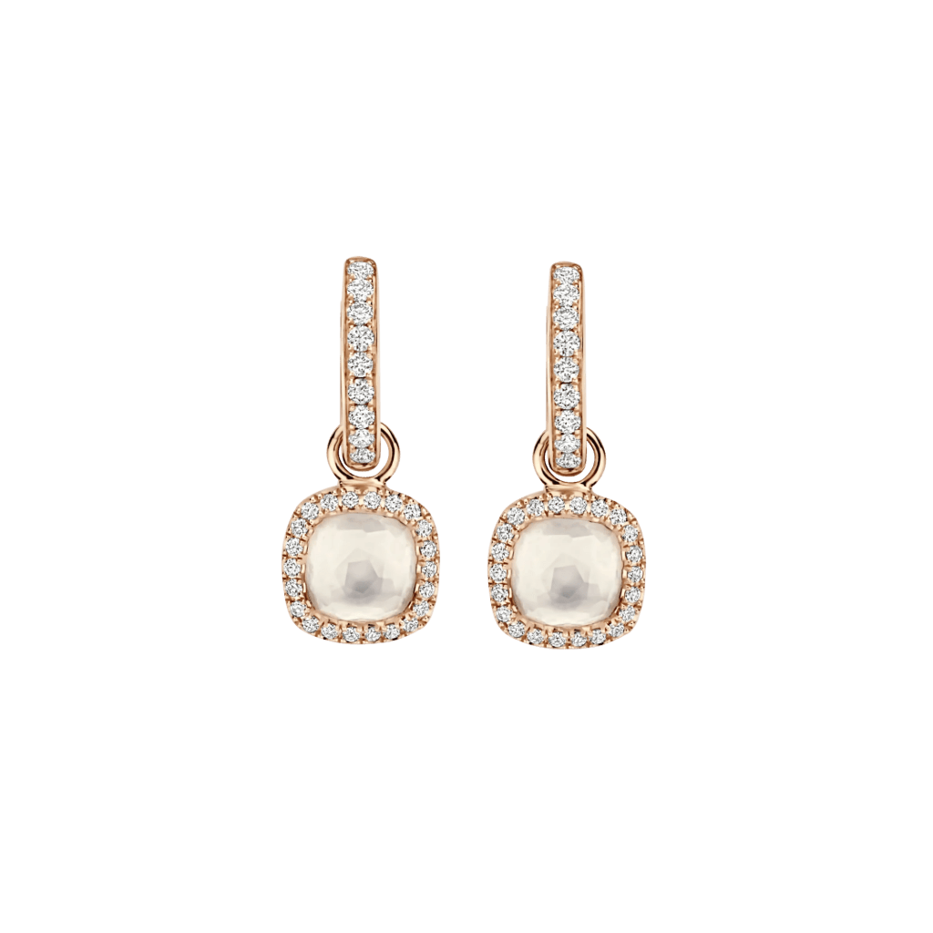 Tirisi Jewelry Milano Sweeties oorsieraad roodgoud met kwarts - TE9330WQP - #1 Tirisi Jewelry Milano Sweeties oorsieraad roodgoud met kwarts - TE9330WQP - #1