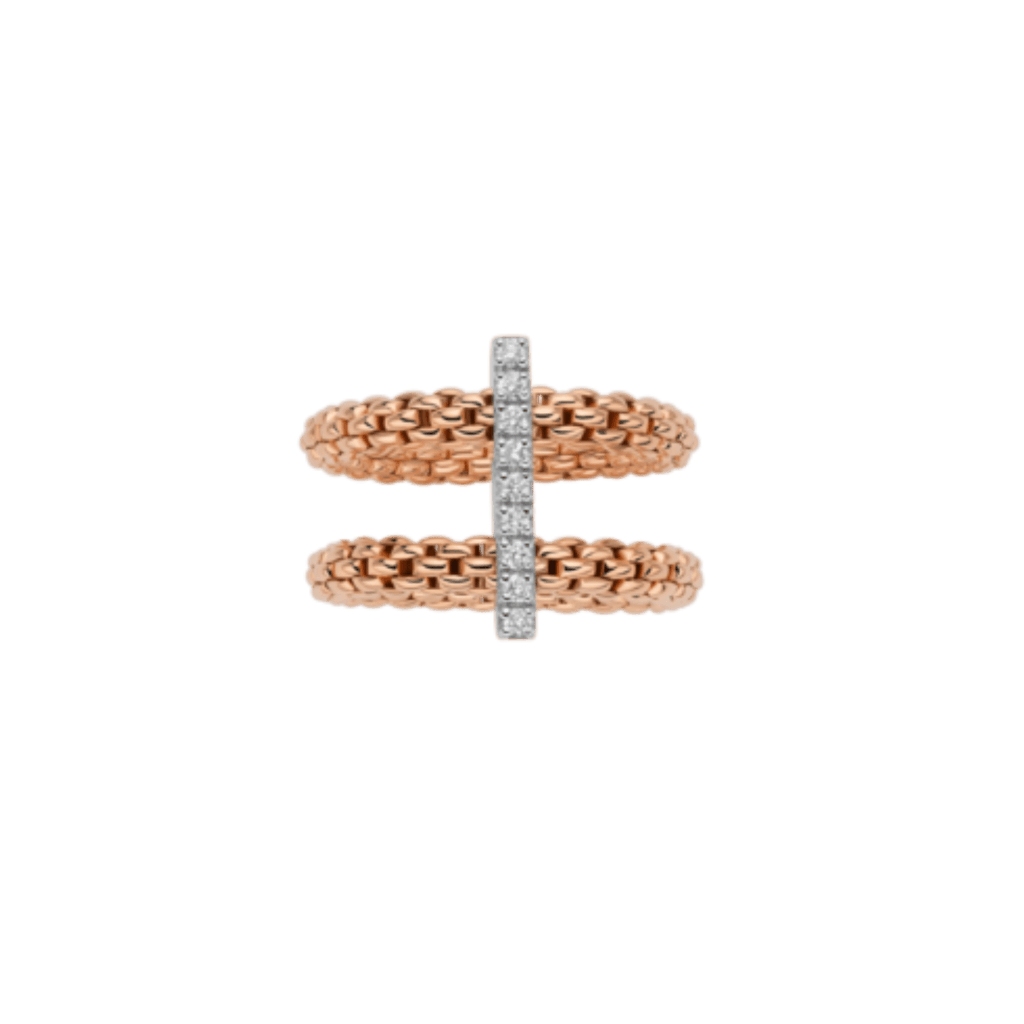 FOPE Prima Twins ring roodgoud met diamant - 74008AX_BB_R_XBX_00M - #2 FOPE Prima Twins ring roodgoud met diamant - 74008AX_BB_R_XBX_00M - #2