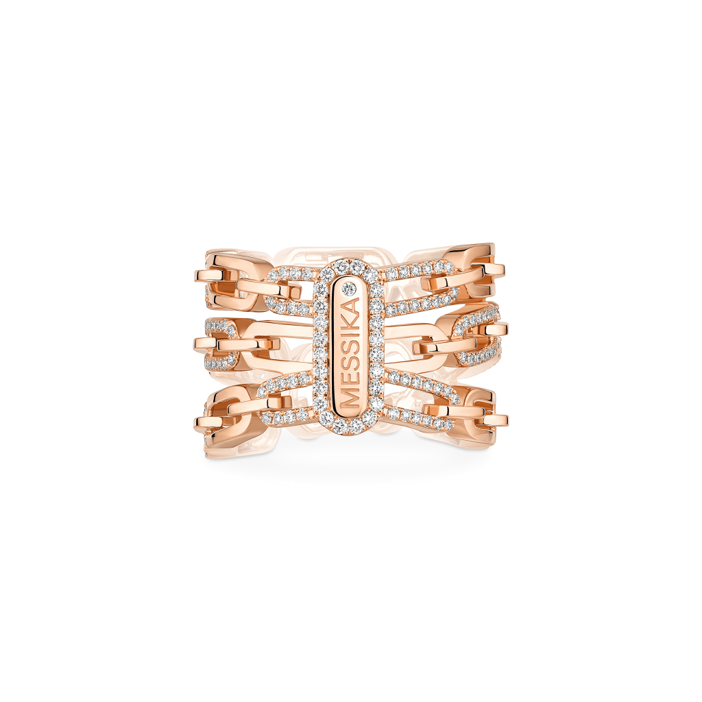 Messika Move Link ring roodgoud met diamant - 14861-PG - #4 Messika Move Link ring roodgoud met diamant - 14861-PG - #4