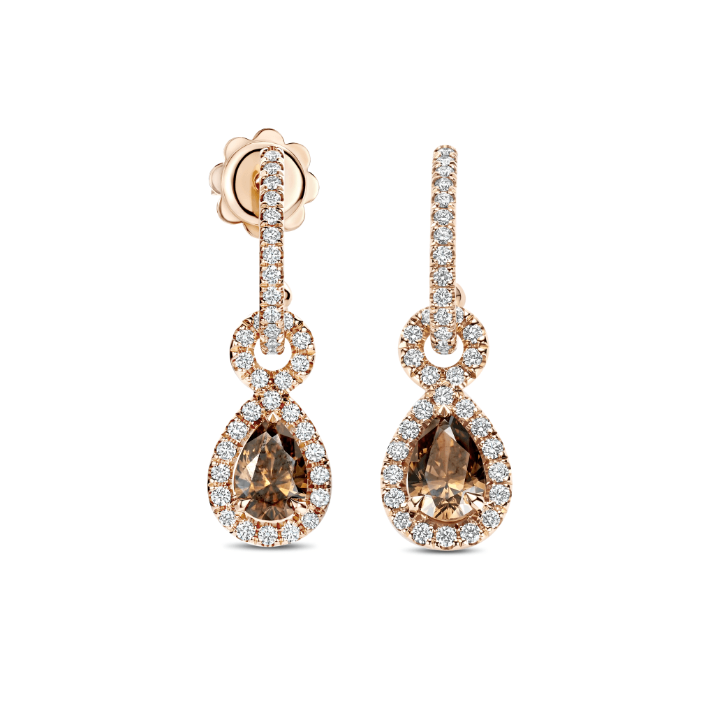 Schaap en Citroen Diamonds oorsieraad roodgoud met diamant - #4