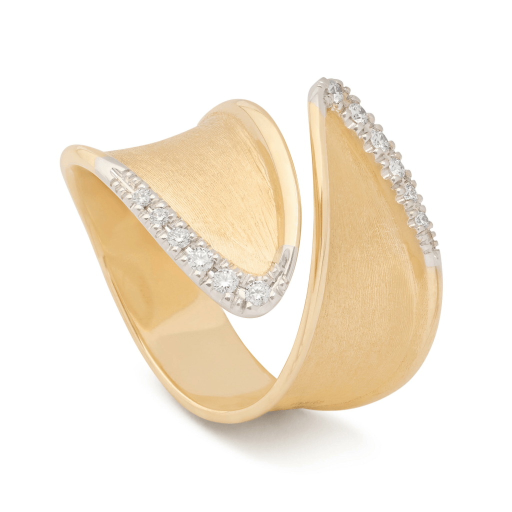 Marco Bicego Lunaria Twist ring geelgoud met diamant - AB661-B - #2 Marco Bicego Lunaria Twist ring geelgoud met diamant - AB661-B - #2