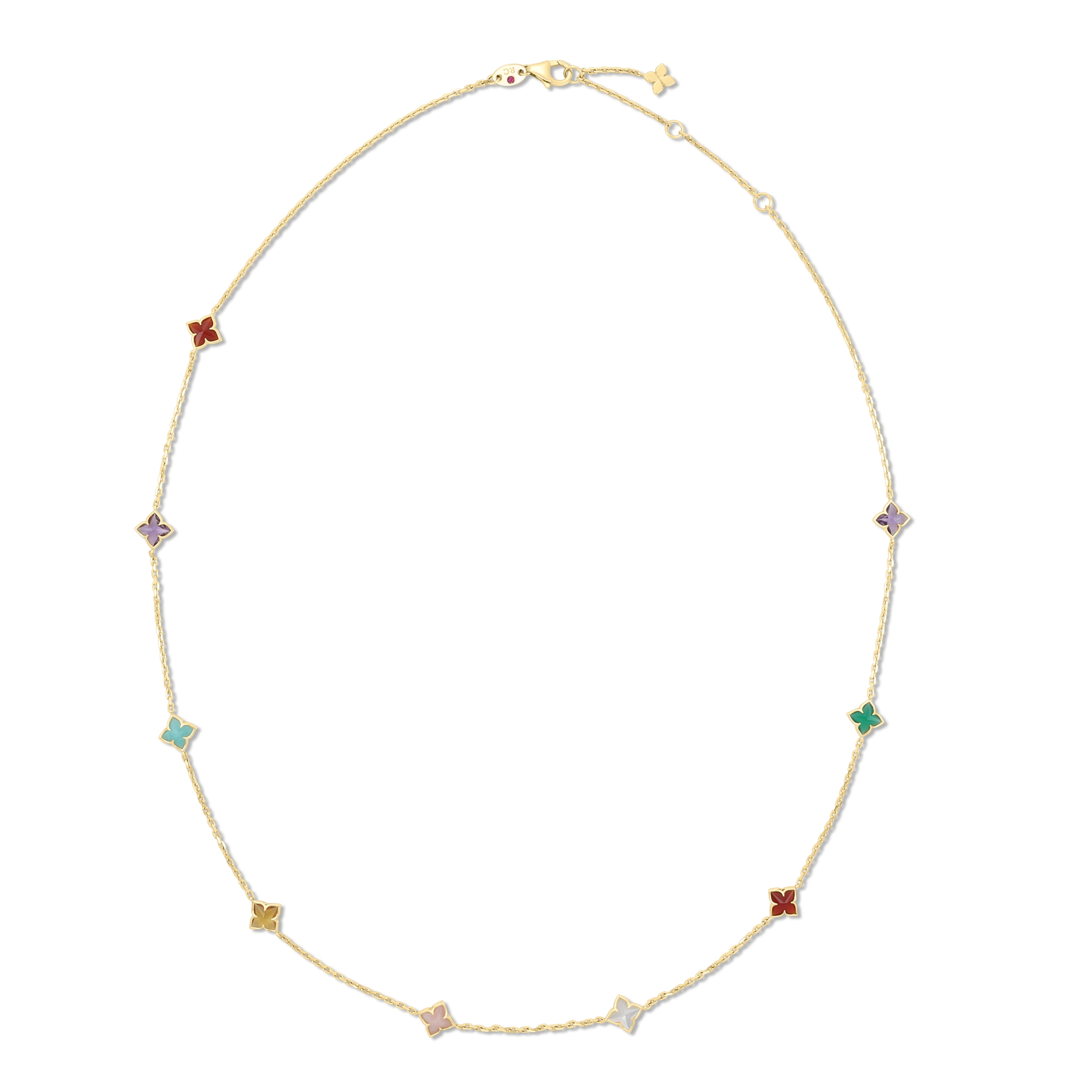 Roberto Coin Venetian Princess collier geelgoud met diversen kleurstenen - ARV777CL3842 - #2