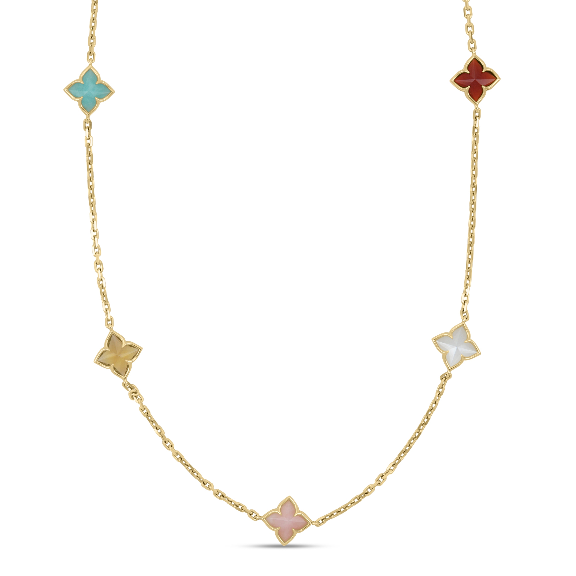 Roberto Coin Venetian Princess collier geelgoud met diversen kleurstenen - ARV777CL3842 - #1