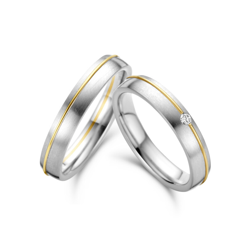 geel/wit goud trouwring Classic Love Collection - 241270 - #2