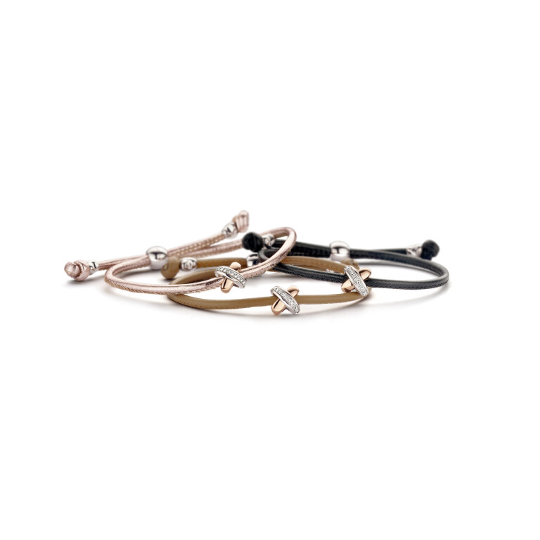 Tirisi Moda Kisses armband zilver/goud met diamant - TM2133RZ(2P) - #2