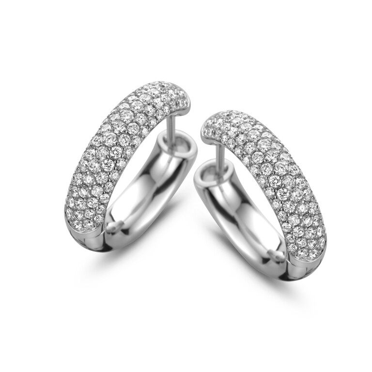 witgoud pave oorringen met diamant SC Highlights Diamonds - #1