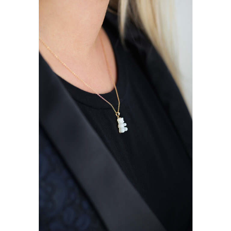 Gemmy Bear Colours hanger roodgoud met diamant - Gb MOP - #3