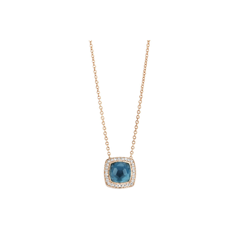 Tirisi Jewelry Milano Tre collier met hanger roodgoud met diamant - TP9186LBTP - #1