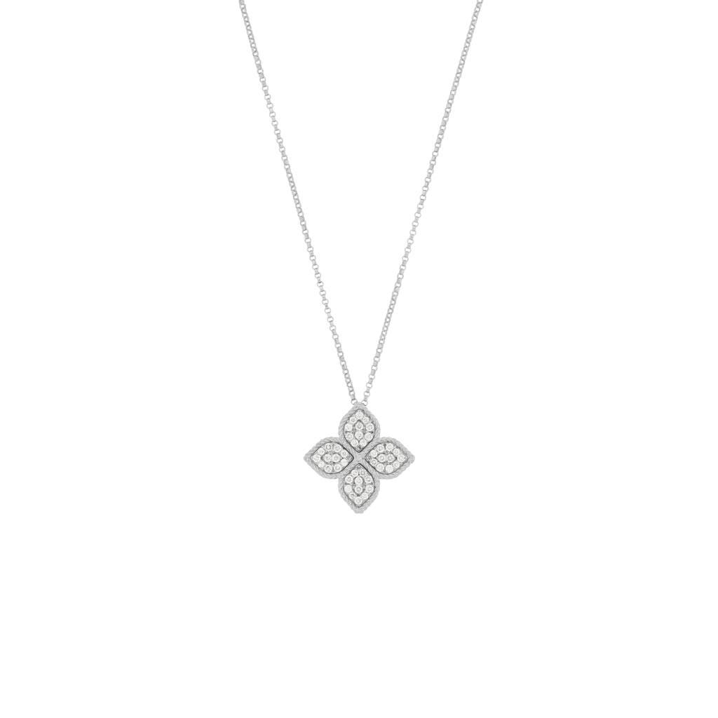 Roberto Coin Princess Flower collier witgoud met diamant - ADR777CL0652 - #1