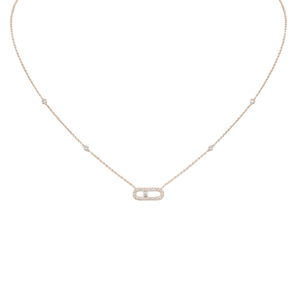 Messika Move Uno collier roodgoud met diamant - 4708-PG - #1