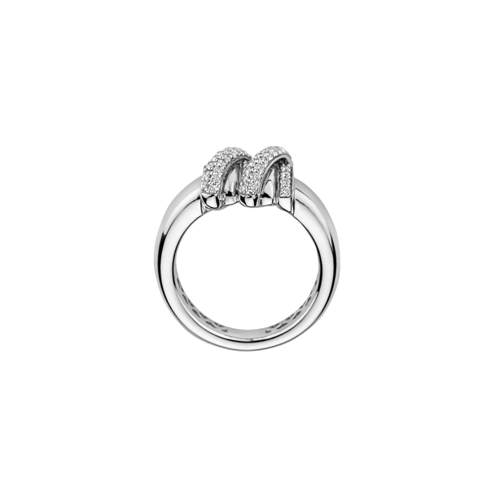 Tirisi Jewelry Amsterdam Swirl ring witgoud met diamant - TR1232DW - #3