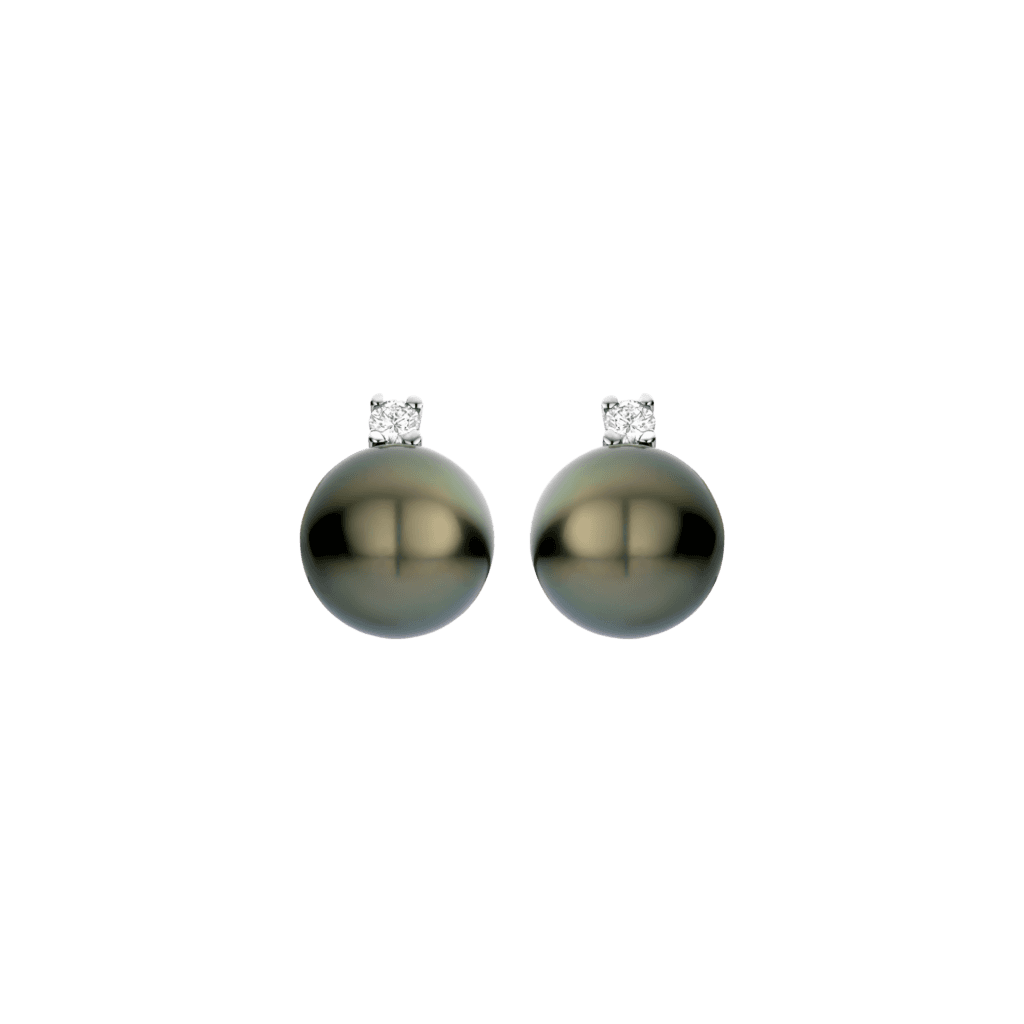 Schaap en Citroen Pearls oorsieraad witgoud met diamant - #1
