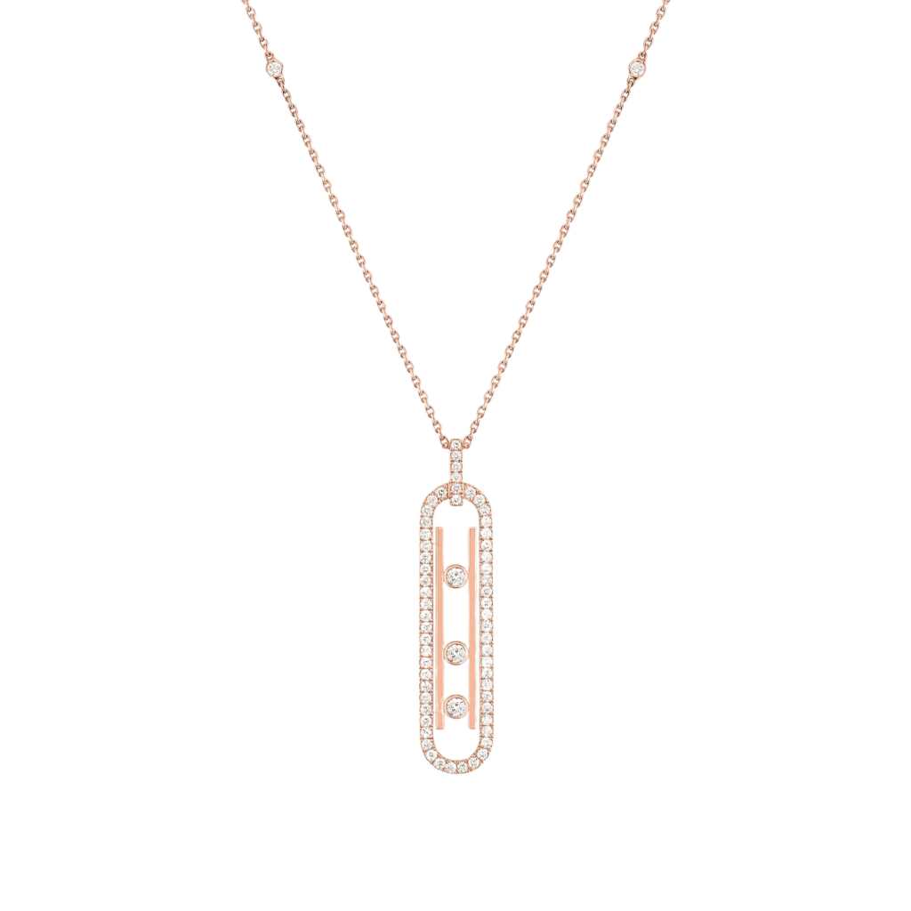 Messika Move 10th collier roodgoud met diamant - 10032-PG - #1