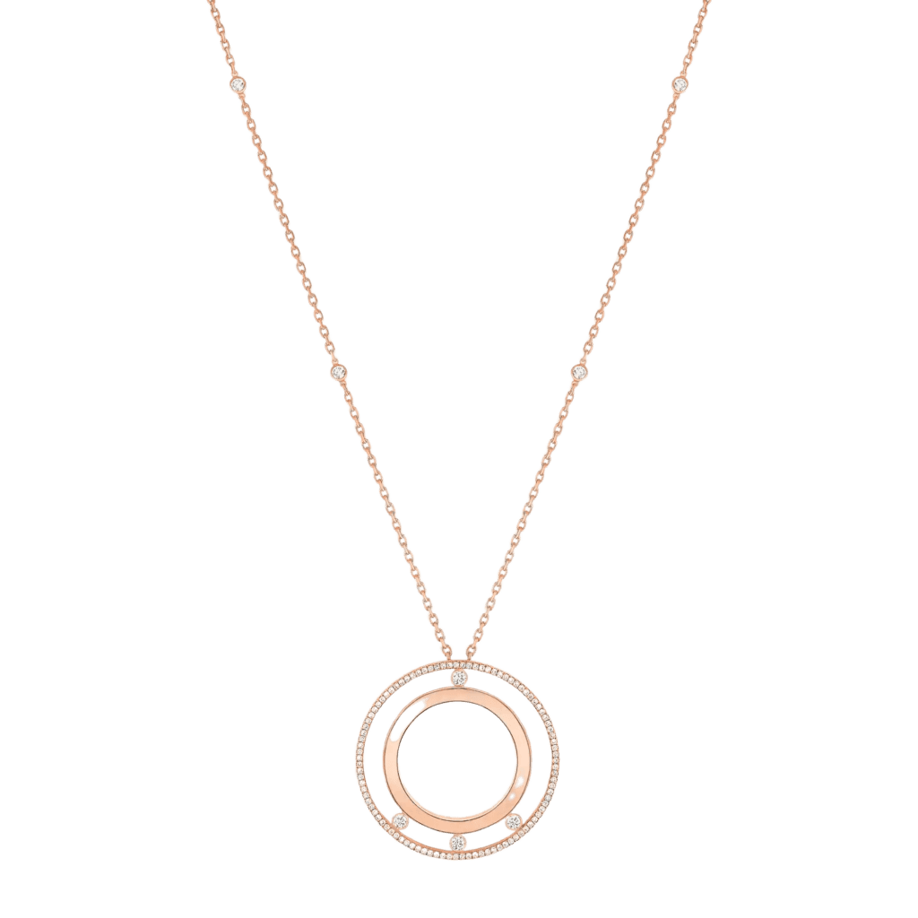 Messika Move Romane collier roodgoud met diamant - 11169-PG - #1
