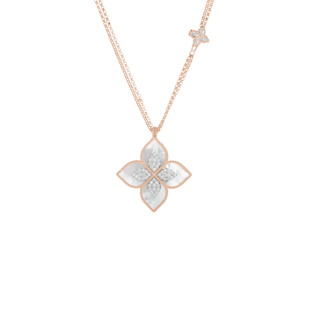 Roberto Coin Princess Flower collier roodgoud met diamant - ADV888CL1838_852 - #1