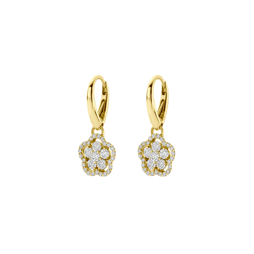 Schaap en Citroen Diamonds oorsieraad geelgoud met diamant - #2