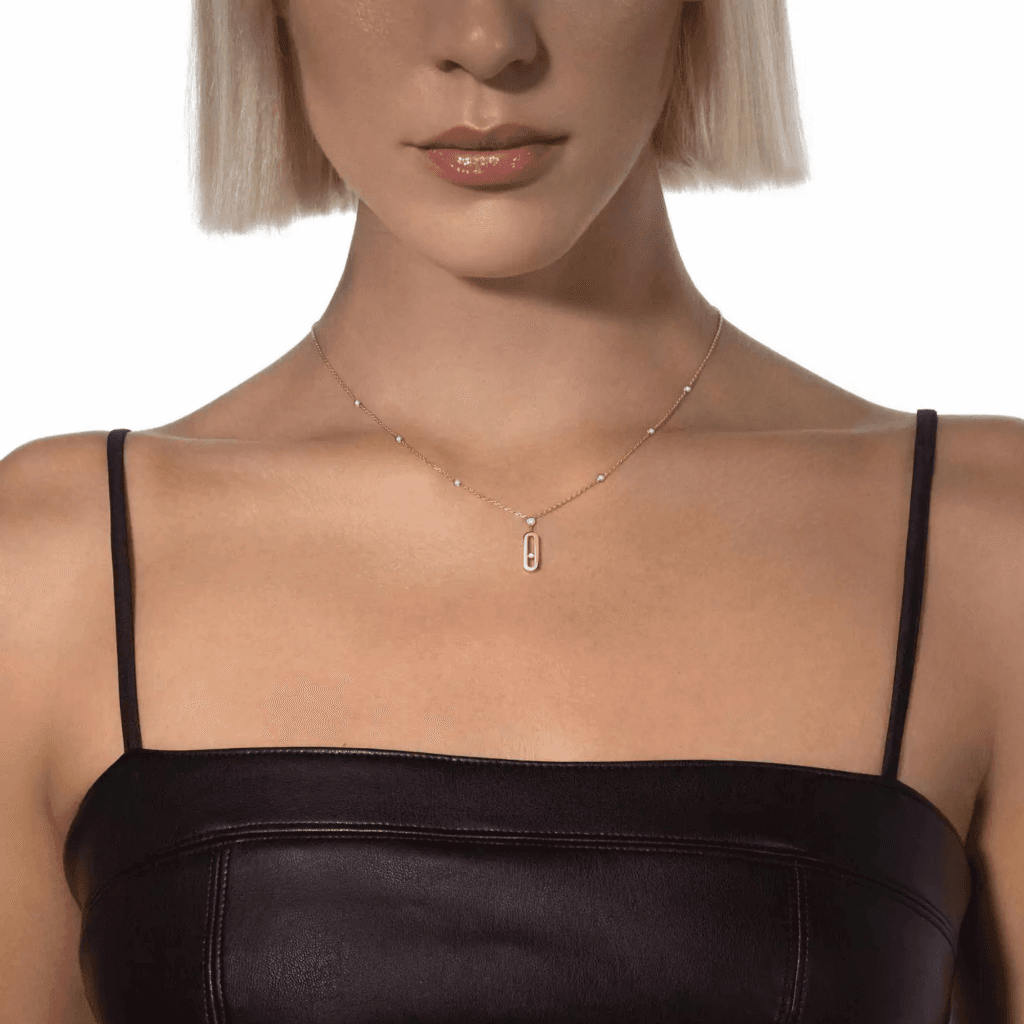 Messika Move Uno collier roodgoud met diamant - 10111-PG - #3