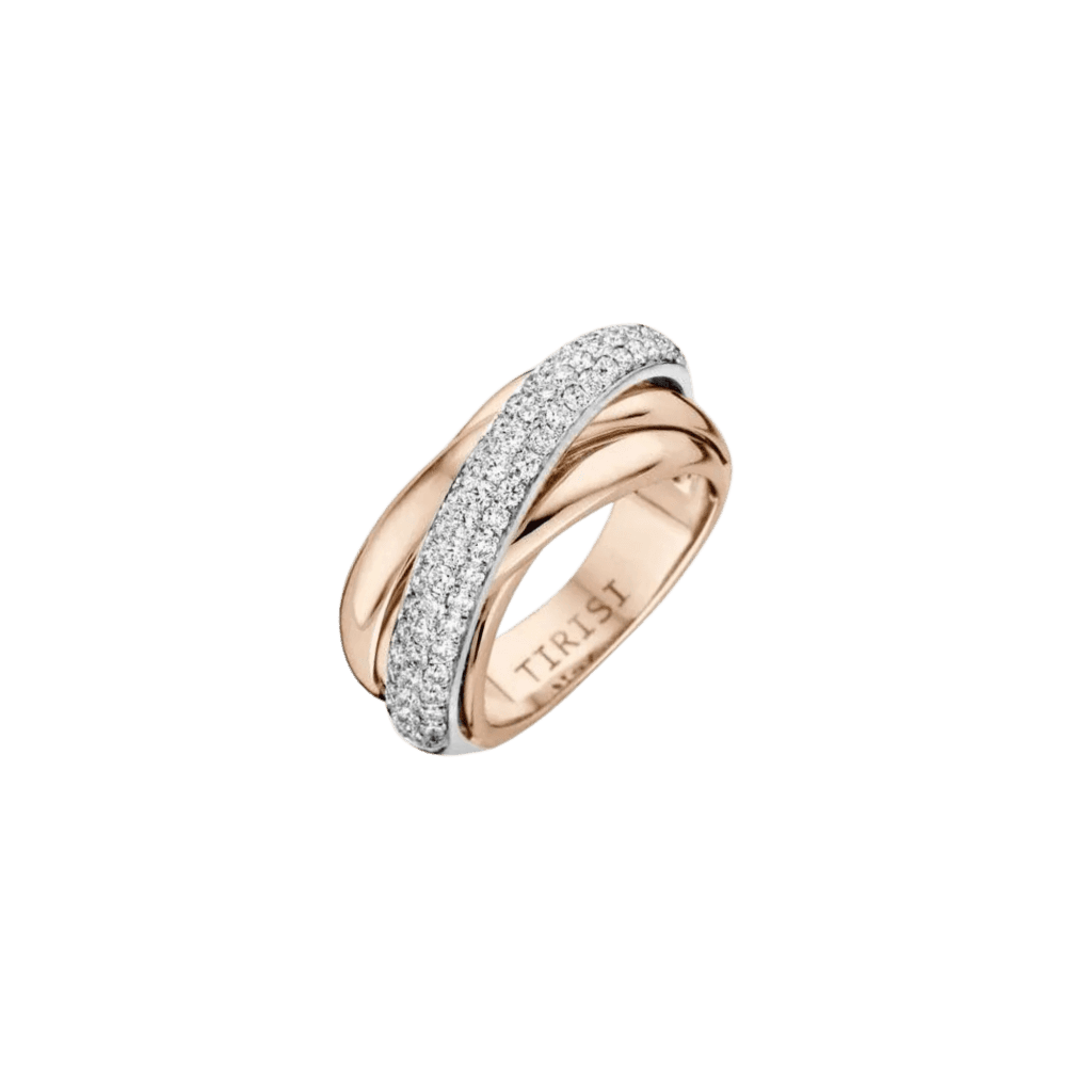 Tirisi Jewelry Amsterdam Due ring roodgoud met diamant - TR9680D(2P) - #1