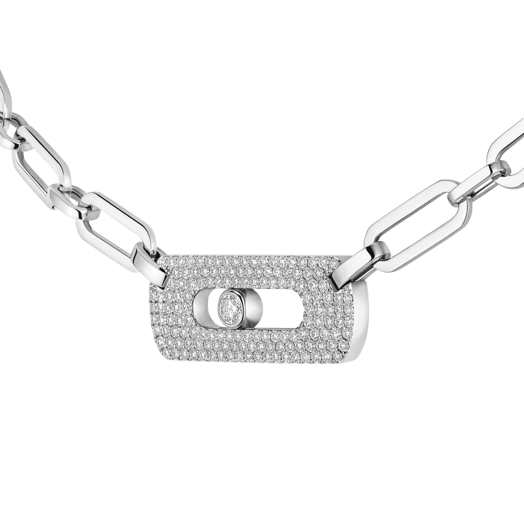 Messika Move Link collier witgoud met diamant - 12095-WG - #4