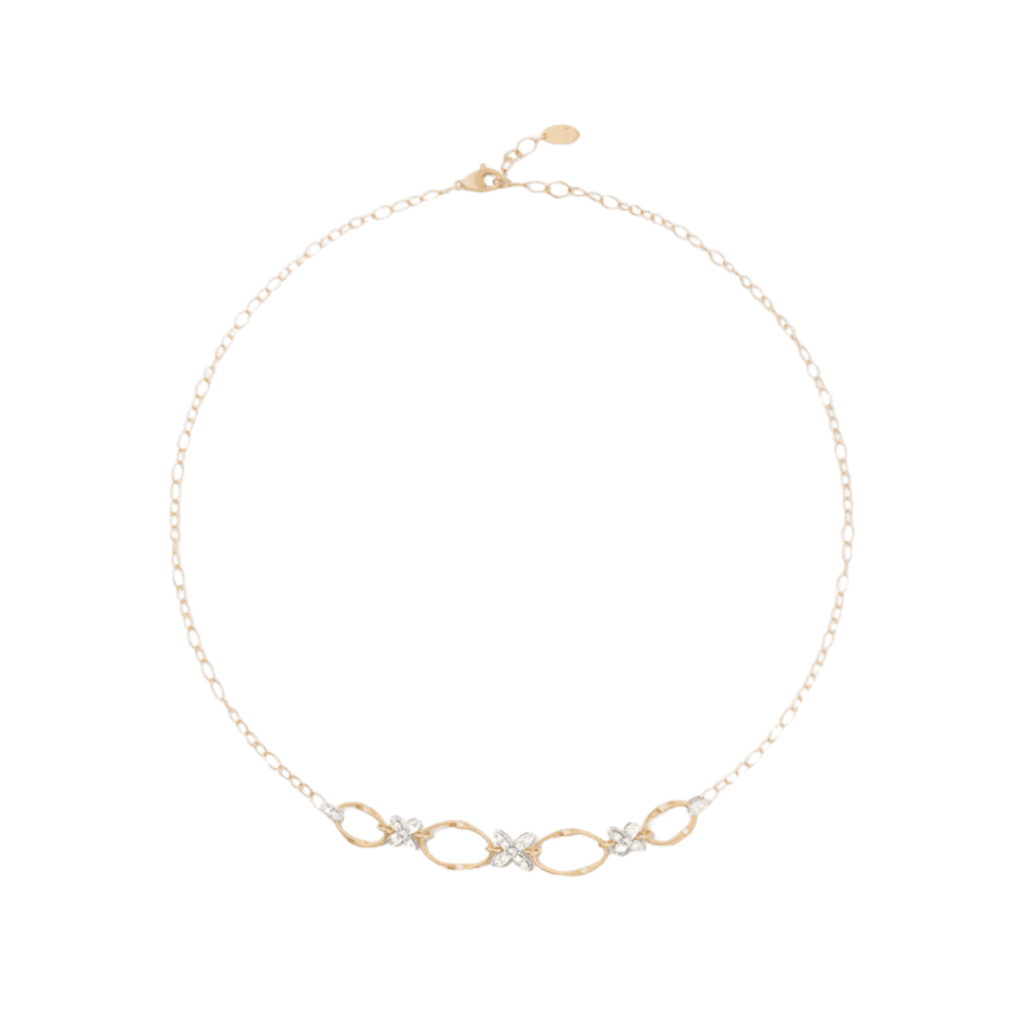 Marco Bicego Marrakech Onde Fiori collier geelgoud met diamant - CG829-B3 - #1