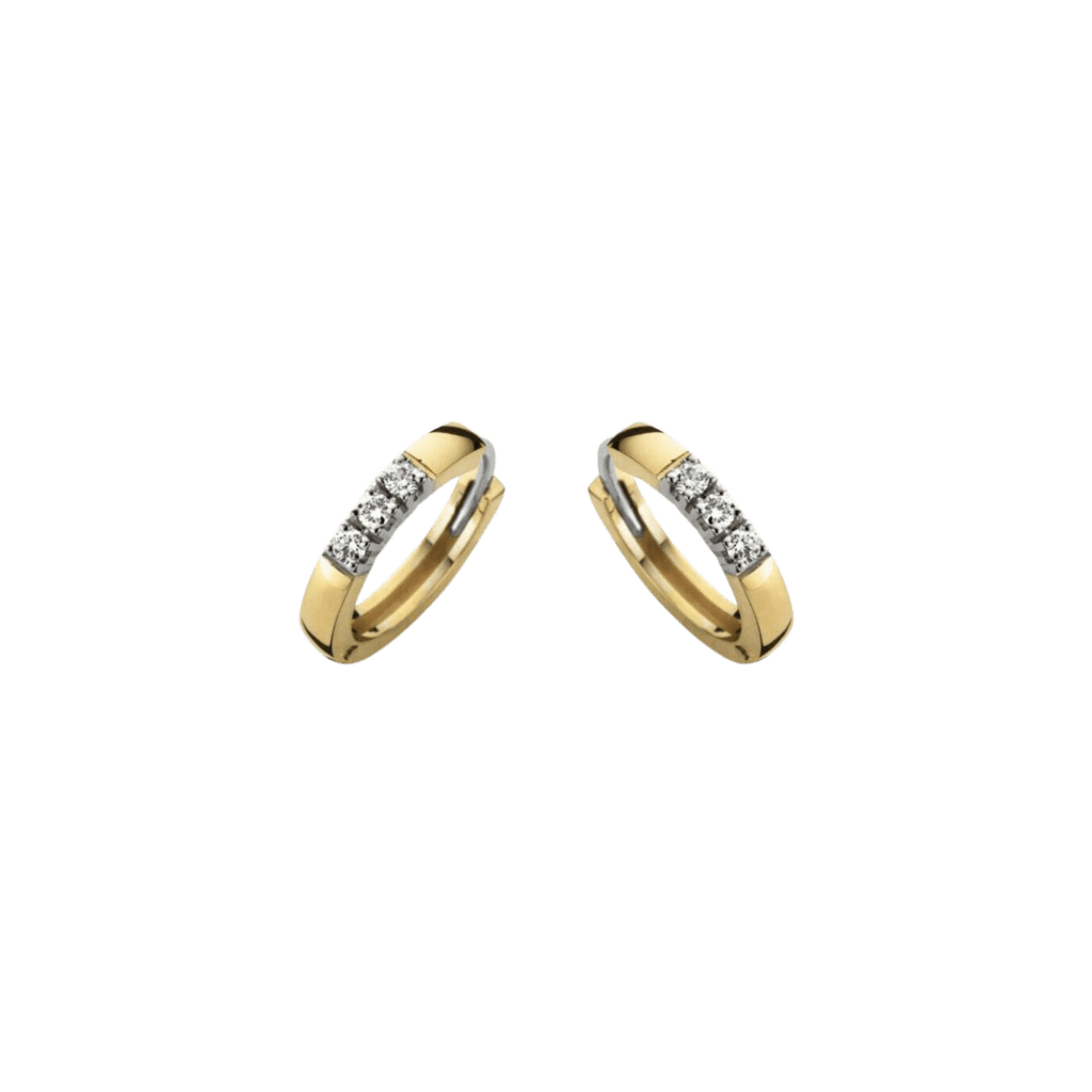 Schaap en Citroen Diamonds oorsieraad geelgoud met diamant - #1