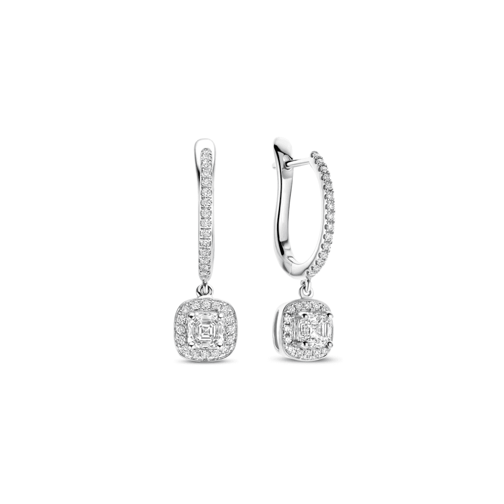 Royal Asscher 74 Collection Entourage pavé oorsieraad witgoud - E.74.1289.RAC.WG.11 HRD - #3