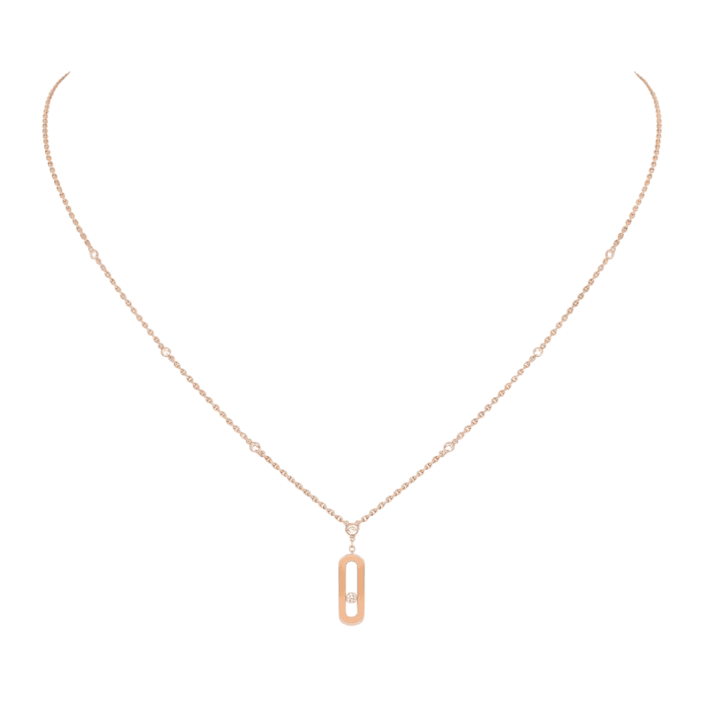 Messika Move Uno collier roodgoud met diamant - 10111-PG - #4