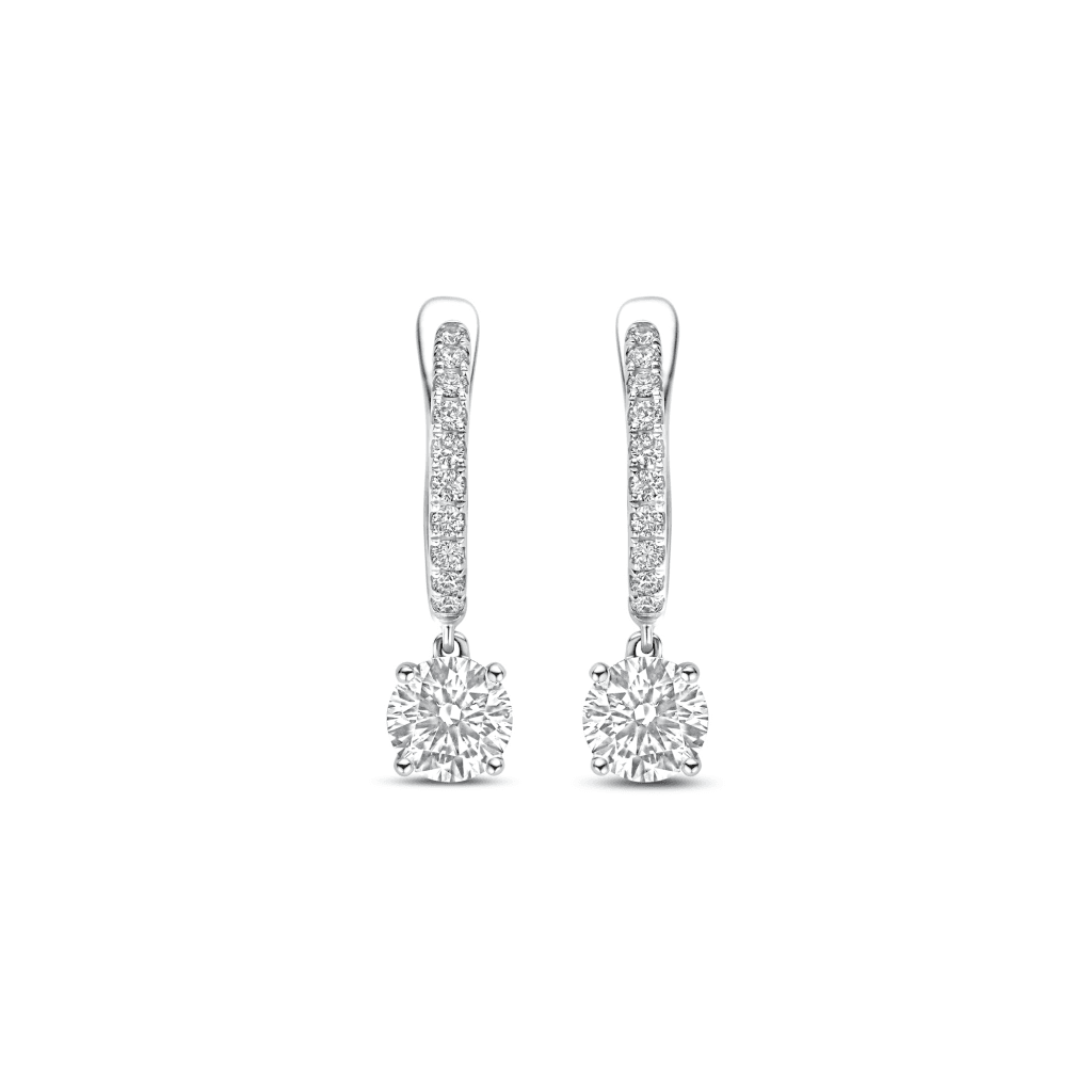 Royal Asscher Rose oorsieraad witgoud met diamant - E.222.RAB.18WG.1 GIA - #4
