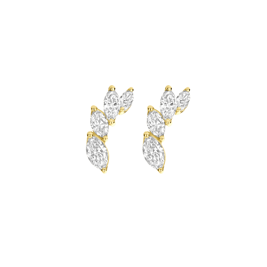 Schaap en Citroen Diamonds oorsieraad geelgoud met diamant - #1