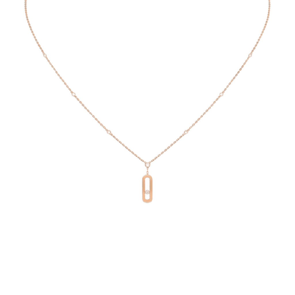 Messika Move Uno collier roodgoud met diamant - 10111-PG - #1