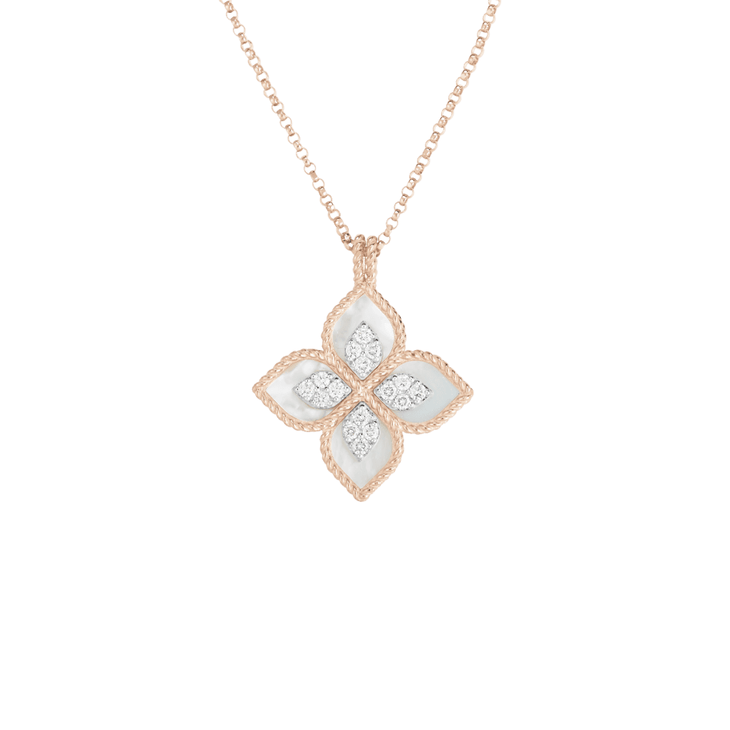 Roberto Coin Princess Flower collier roodgoud met diamant - ADV888CL1837_02 - #1