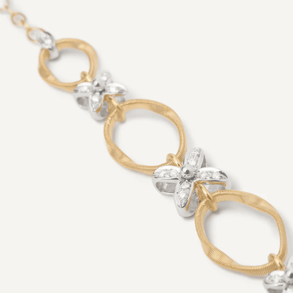 Marco Bicego Marrakech Onde Fiori collier geelgoud met diamant - CG829-B3 - #5