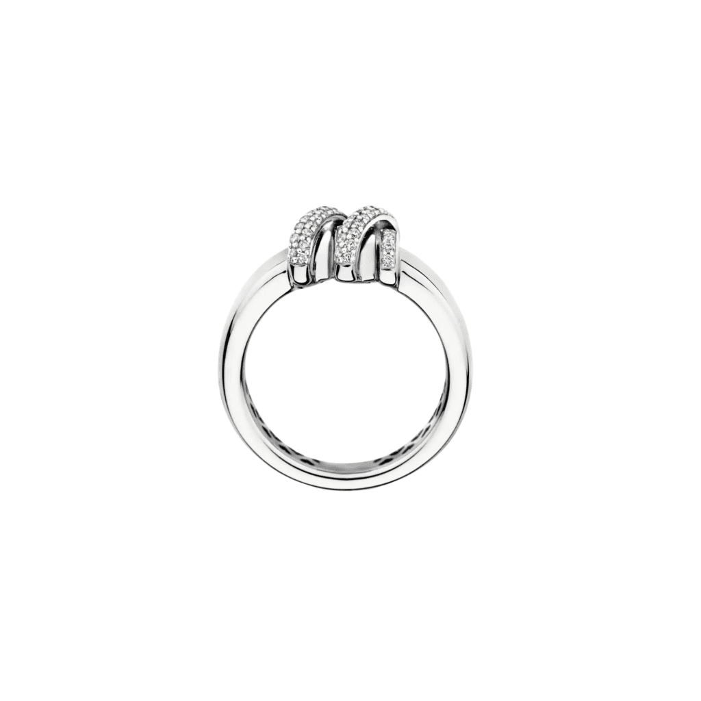 Tirisi Jewelry Amsterdam Swirl ring witgoud met diamant - TR1231DW - #3