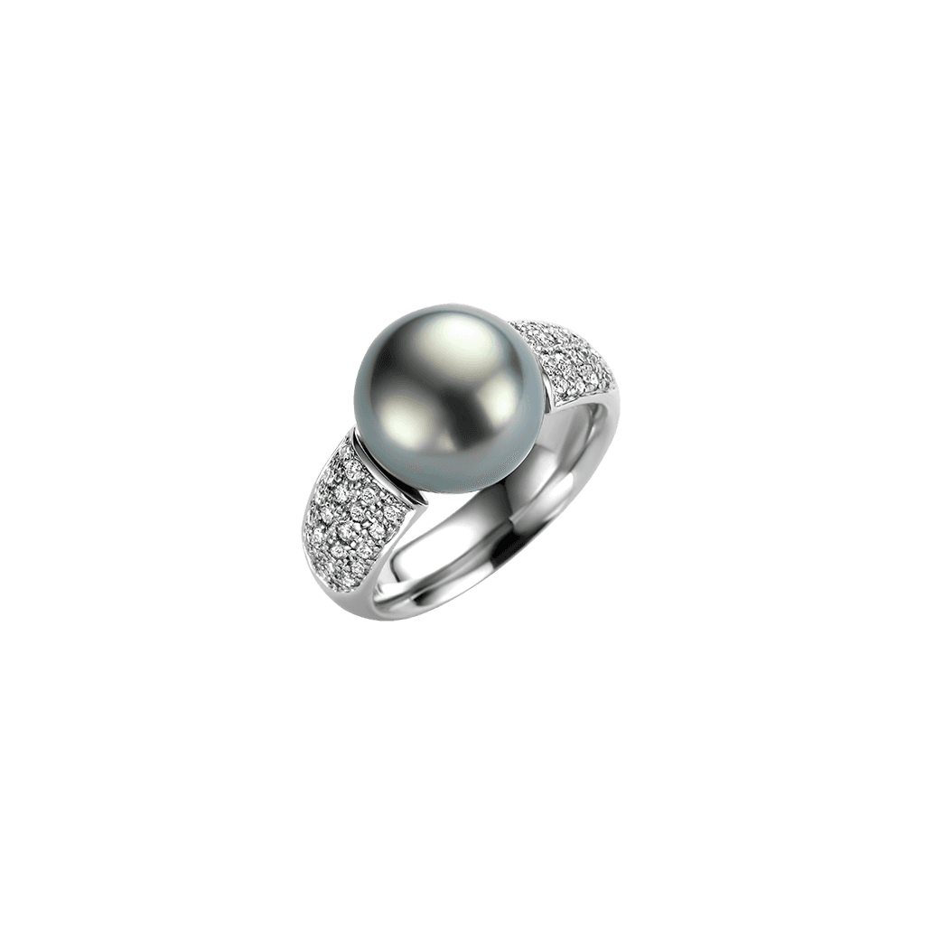 Schaap en Citroen Pearls ring witgoud met diamant - #1