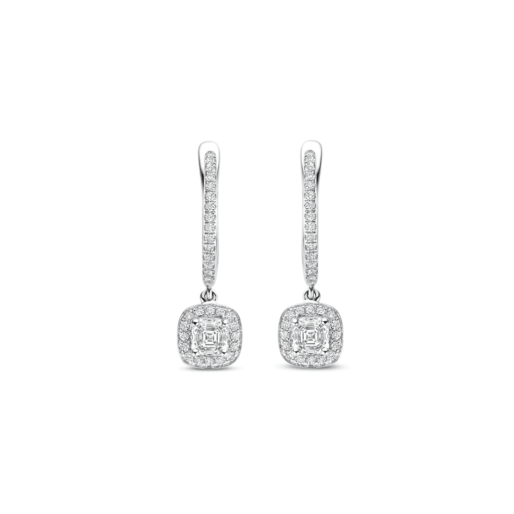 Royal Asscher 74 Collection Entourage pavé oorsieraad witgoud - E.74.1289.RAC.WG.11 HRD - #4