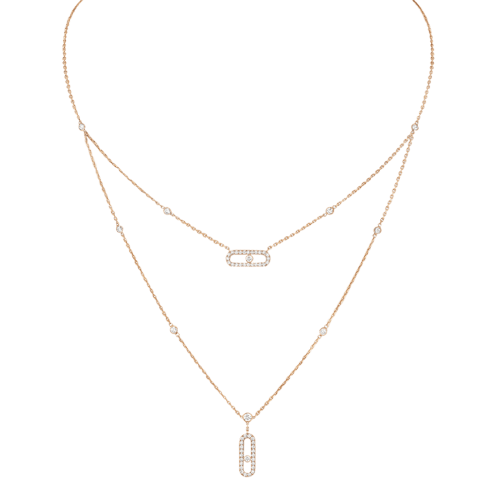 Messika Move Uno collier roodgoud met diamant - 7174-PG - #1