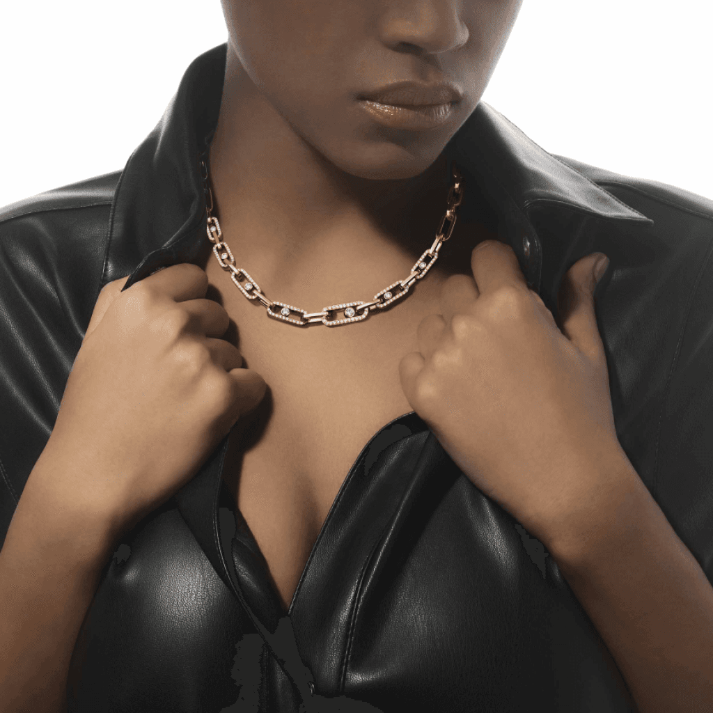 Messika Move Link collier roodgoud met diamant - 14042-PG - #2