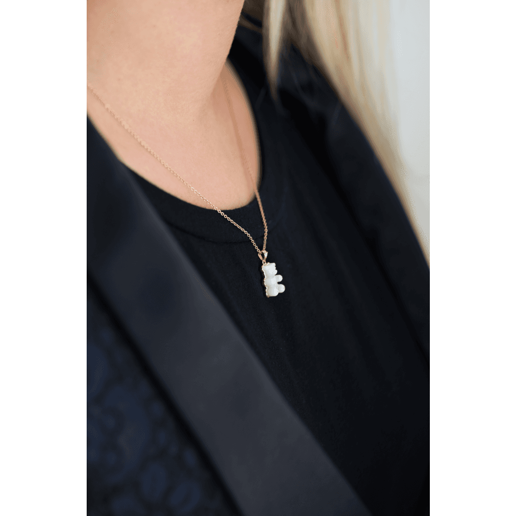 Gemmy Bear Colours hanger roodgoud met diamant - Gb MOP - #3