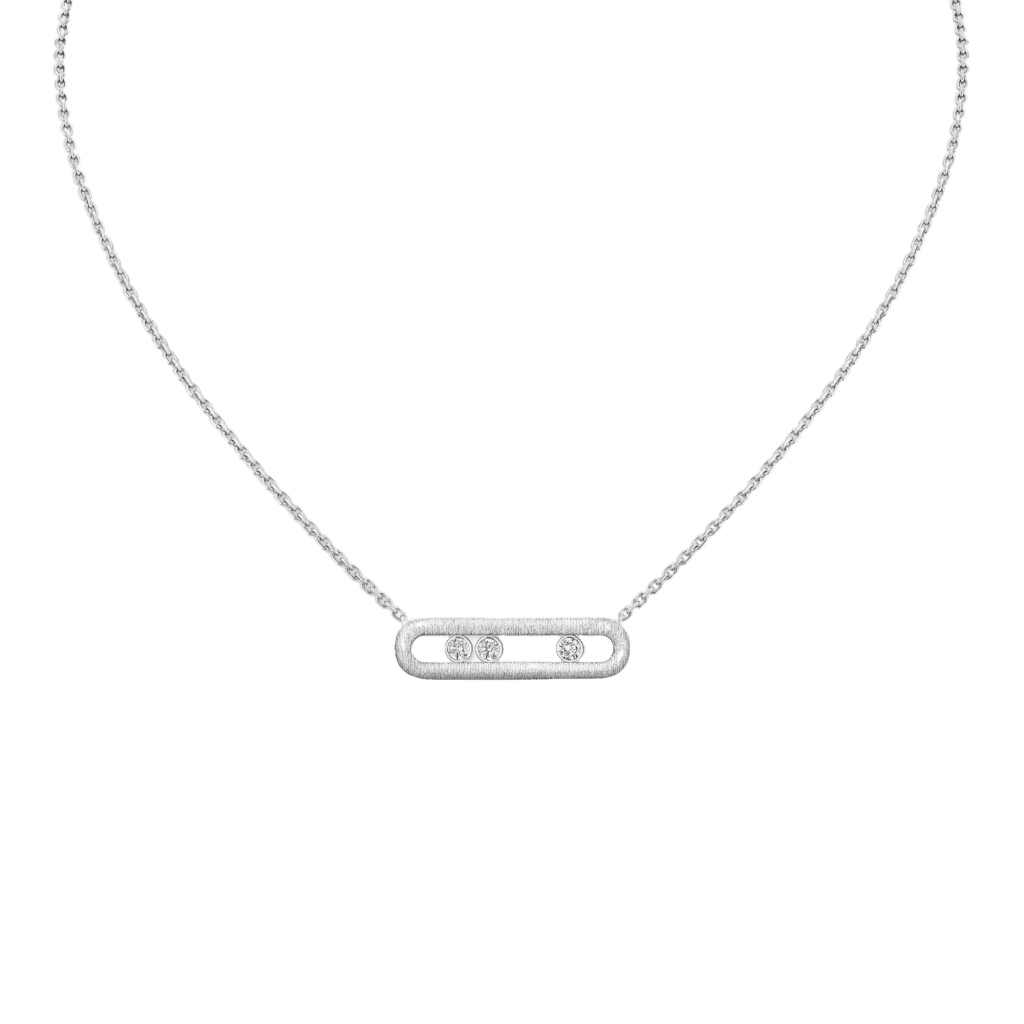 Messika Move Classic Ciselé collier witgoud met diamant - 14667-WG - #1