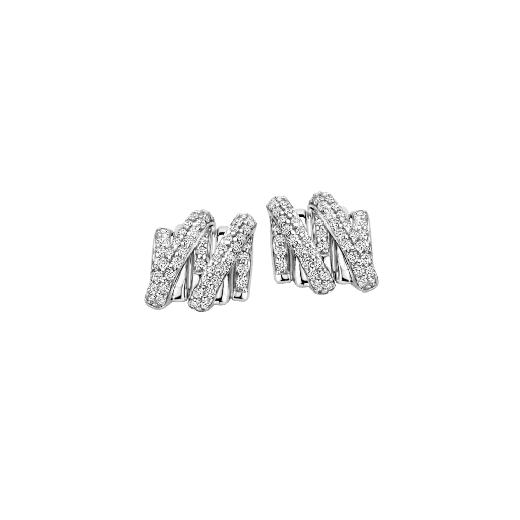 Tirisi Jewelry Amsterdam Swirl oorsieraad witgoud - TE7162DW - #1