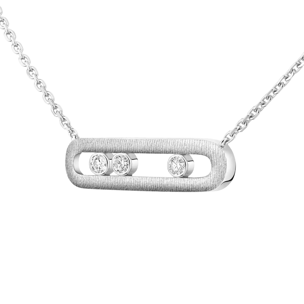 Messika Move Classic Ciselé collier witgoud met diamant - 14667-WG - #3