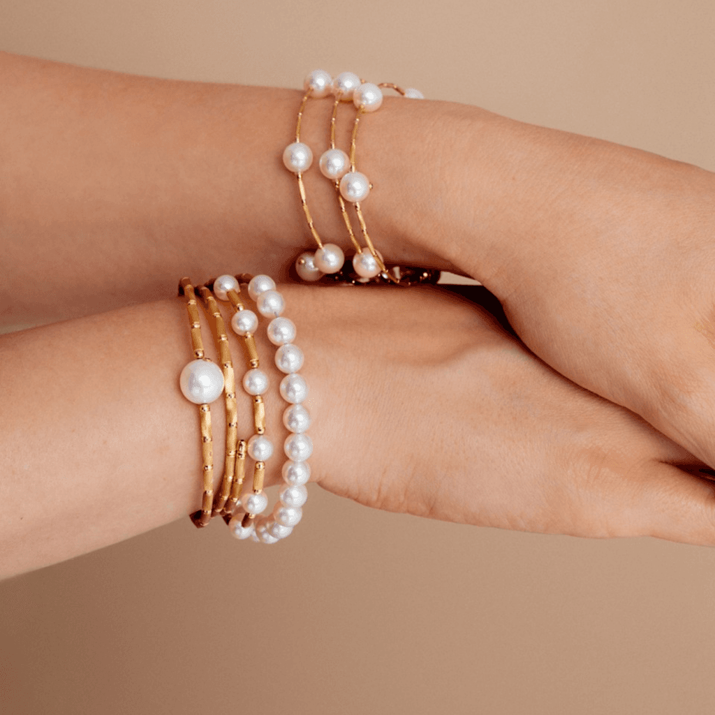 Yana Nesper Silk Magnet armband geelgoud met parel - SM3 - #5