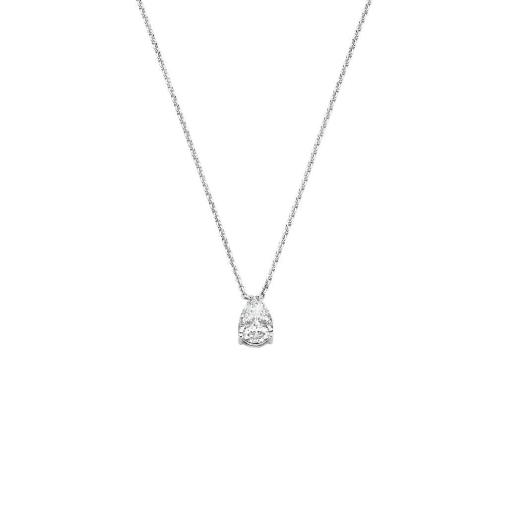 Royal Asscher Stephanie collier witgoud met diamant - P.242.RAP.WG.1 GIA - #1